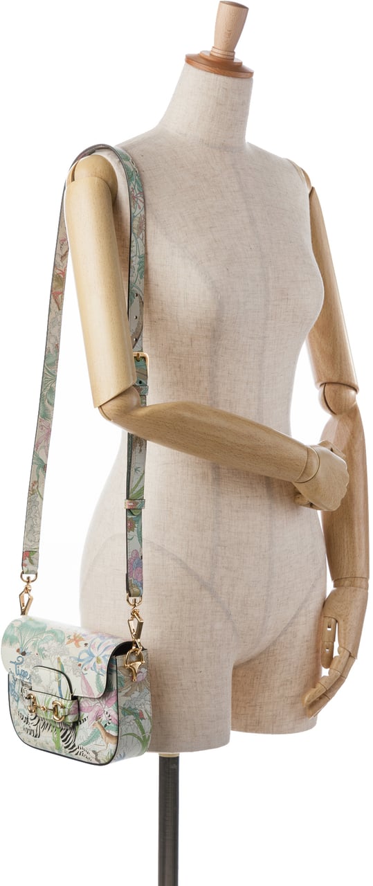 Gucci Mini Tiger Horsebit 1955 Crossbody Wit