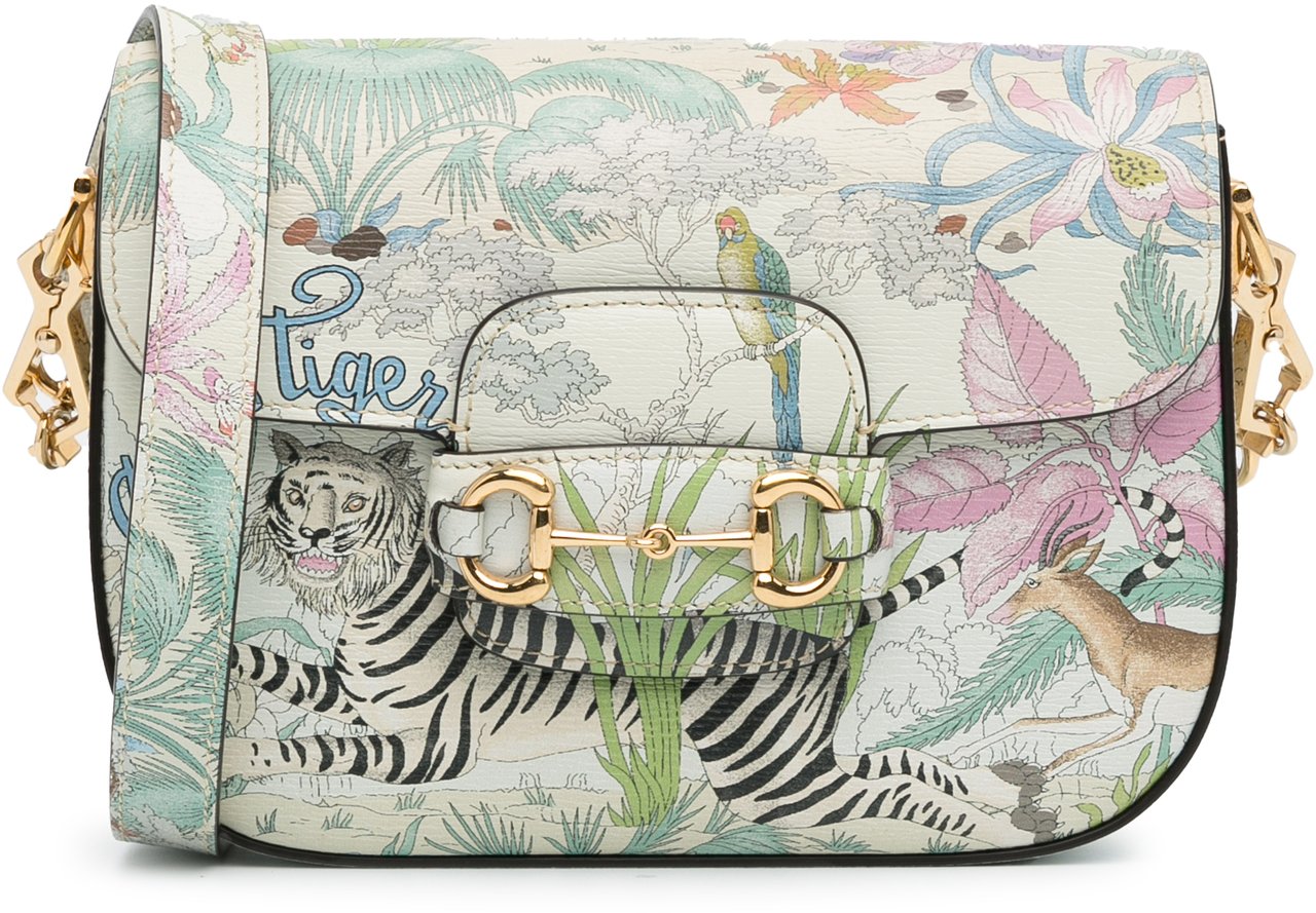 Gucci Mini Tiger Horsebit 1955 Crossbody Wit