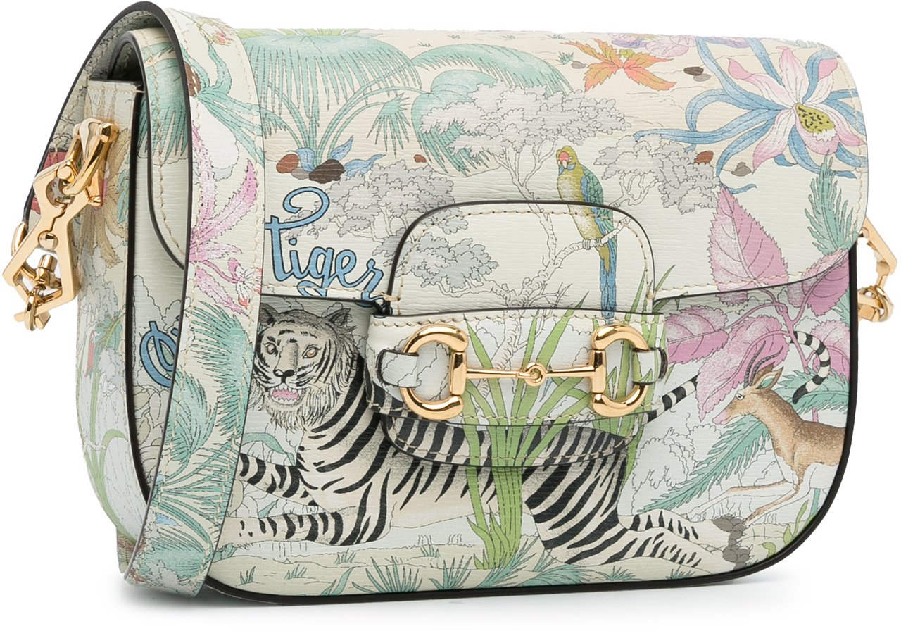 Gucci Mini Tiger Horsebit 1955 Crossbody Wit