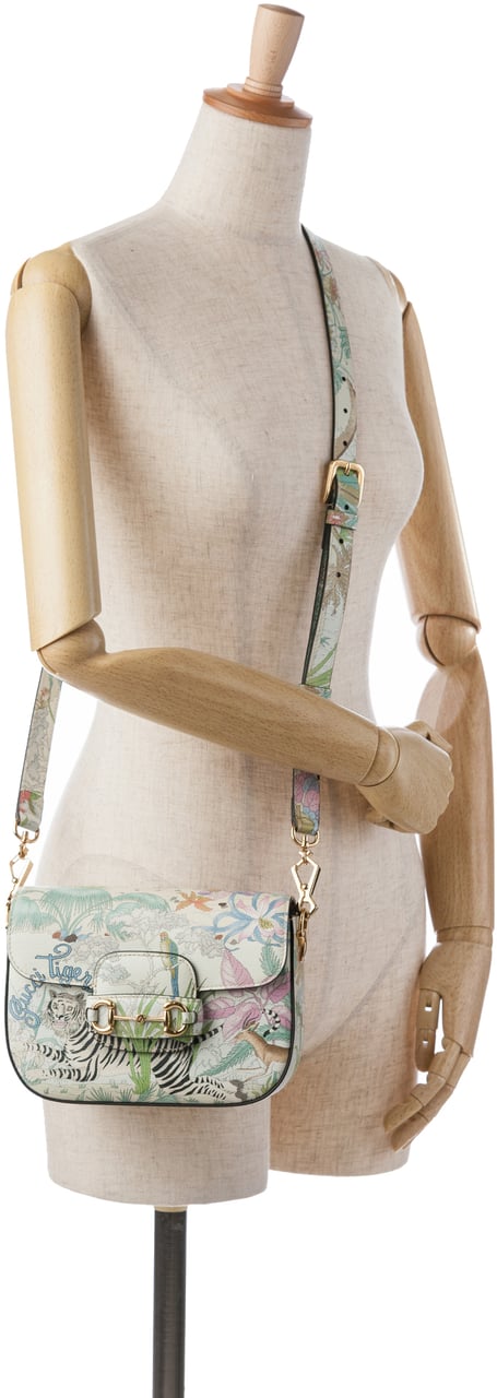 Gucci Mini Tiger Horsebit 1955 Crossbody Wit
