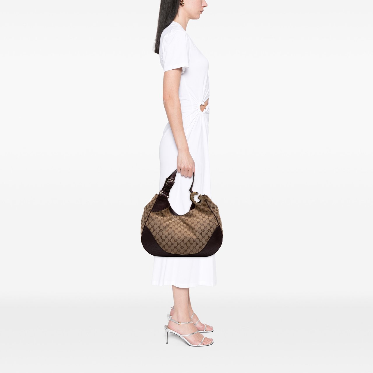 Gucci GG Canvas Charlotte Tote Bruin