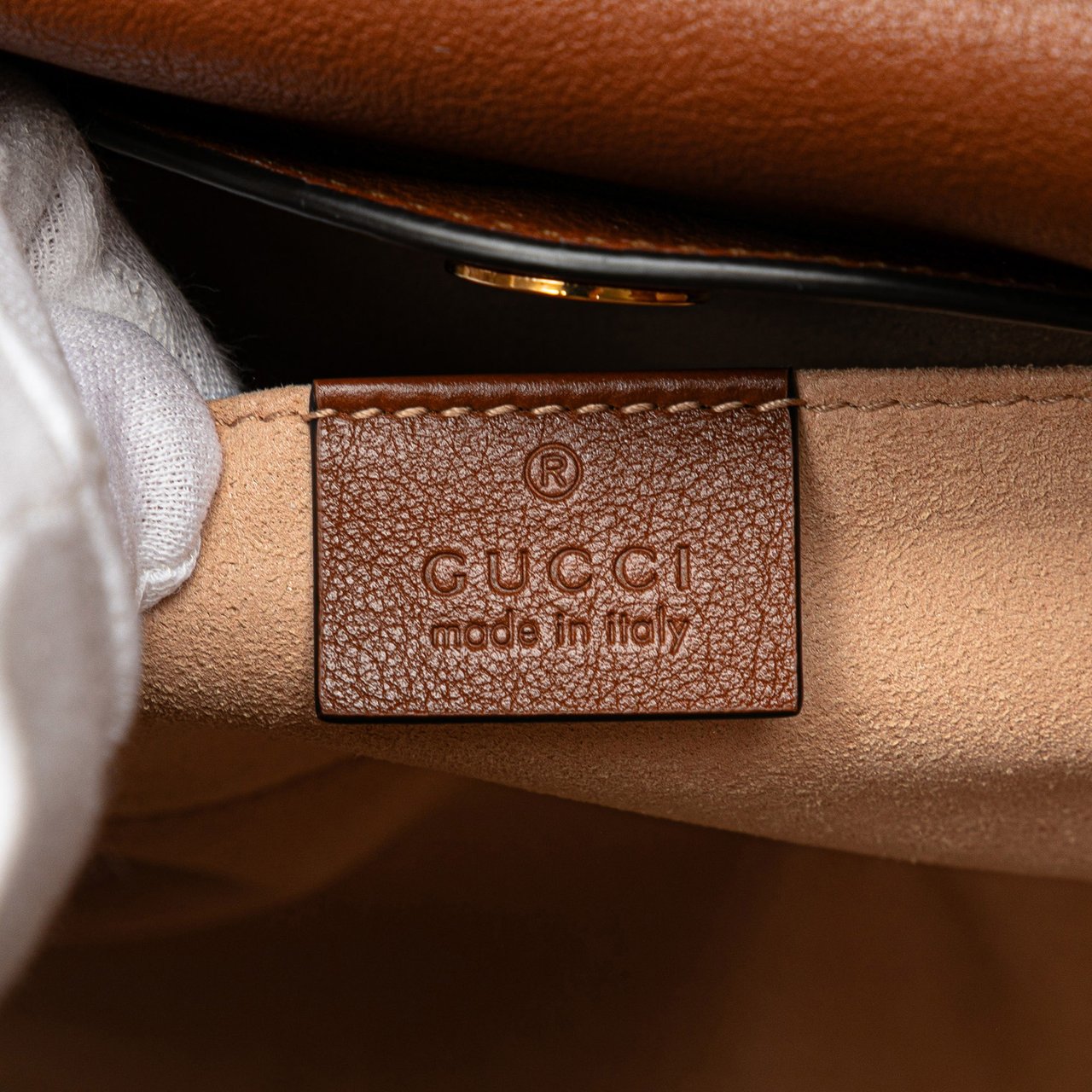 Gucci Small Leather Bamboo Diana Satchel Bruin