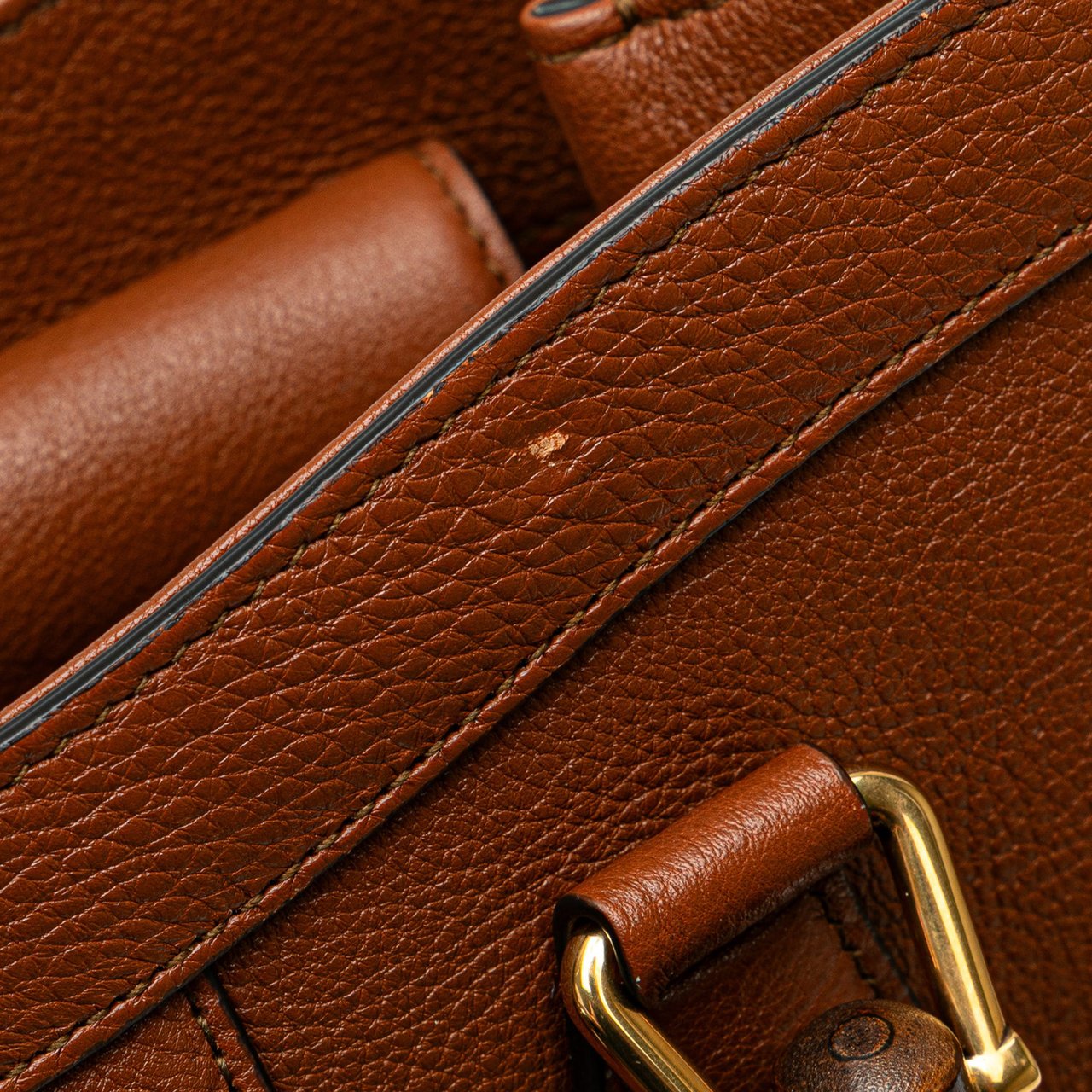 Gucci Small Leather Bamboo Diana Satchel Bruin