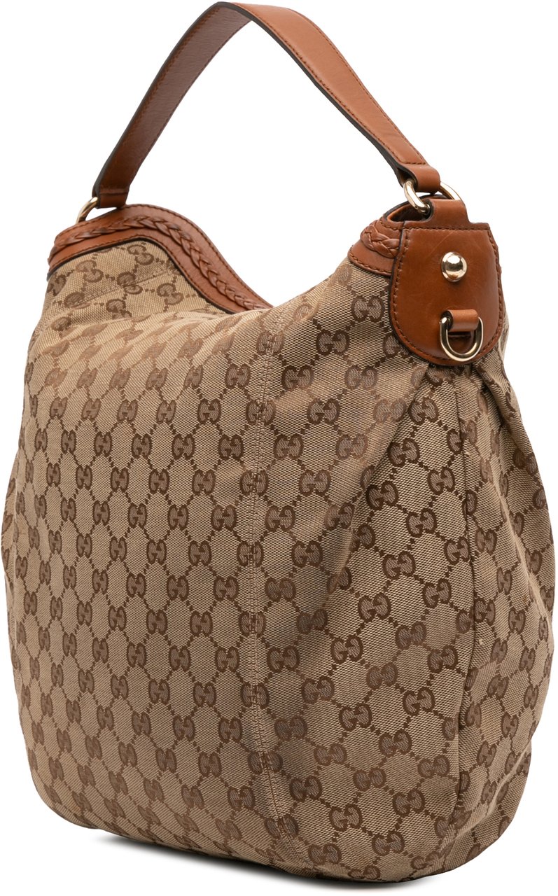Gucci Medium GG Canvas Brick Lane Convertible Hobo Bruin