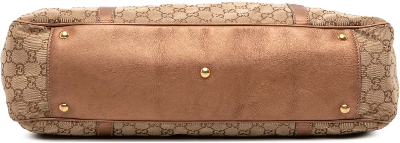 Gucci Large GG Canvas Twins Tote Bruin