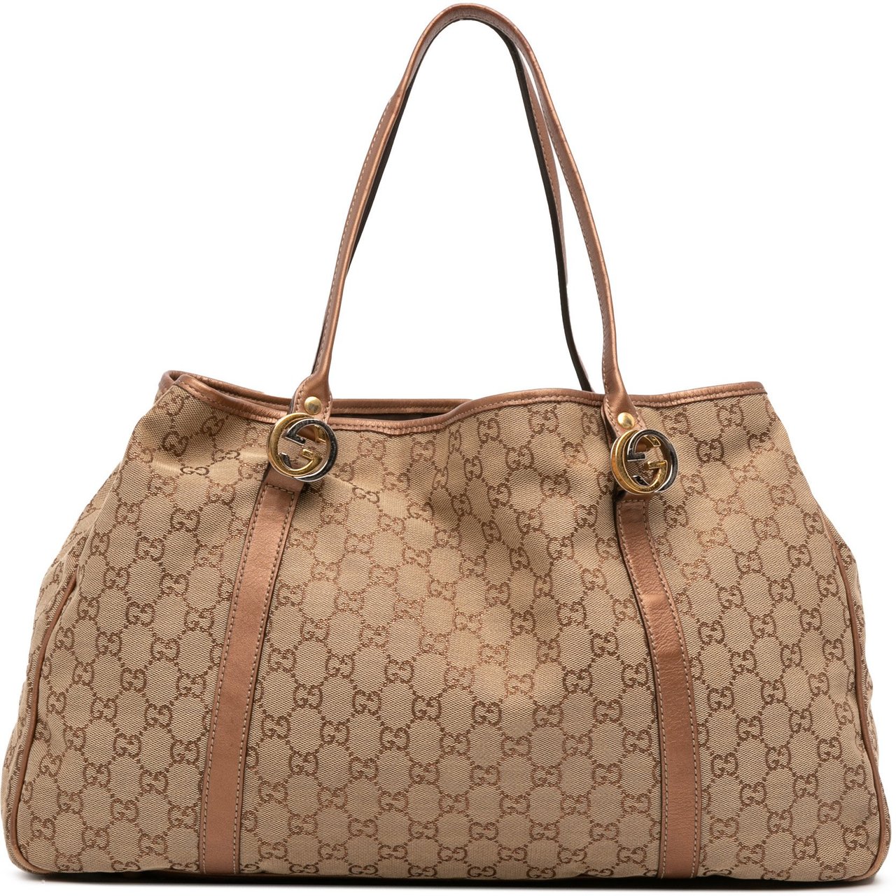 Gucci Large GG Canvas Twins Tote Bruin