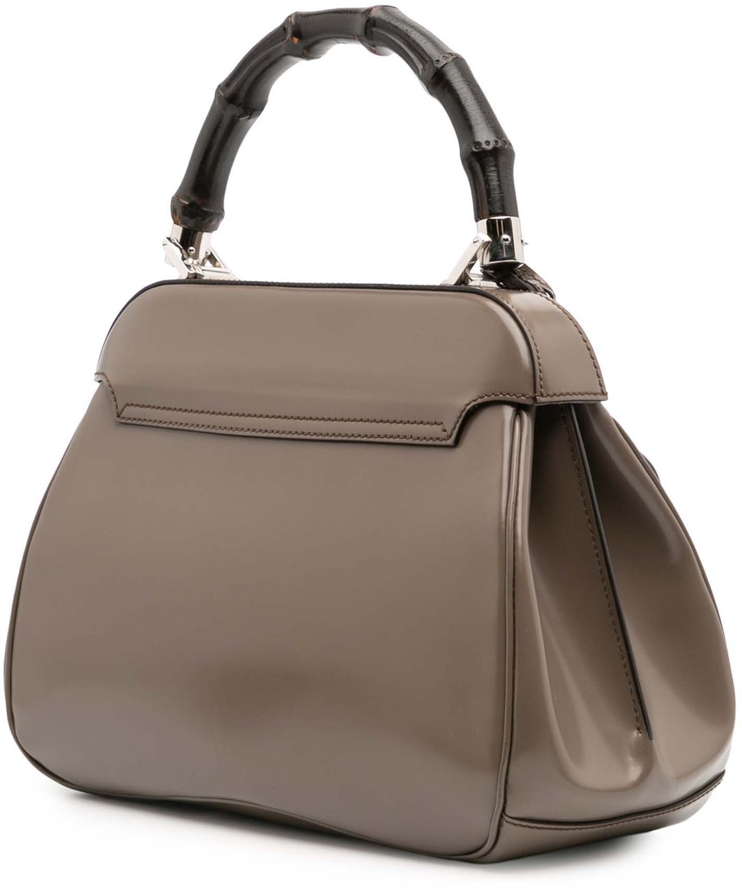 Gucci Medium Smooth Calfskin Bamboo Lady Lock Handbag Bruin