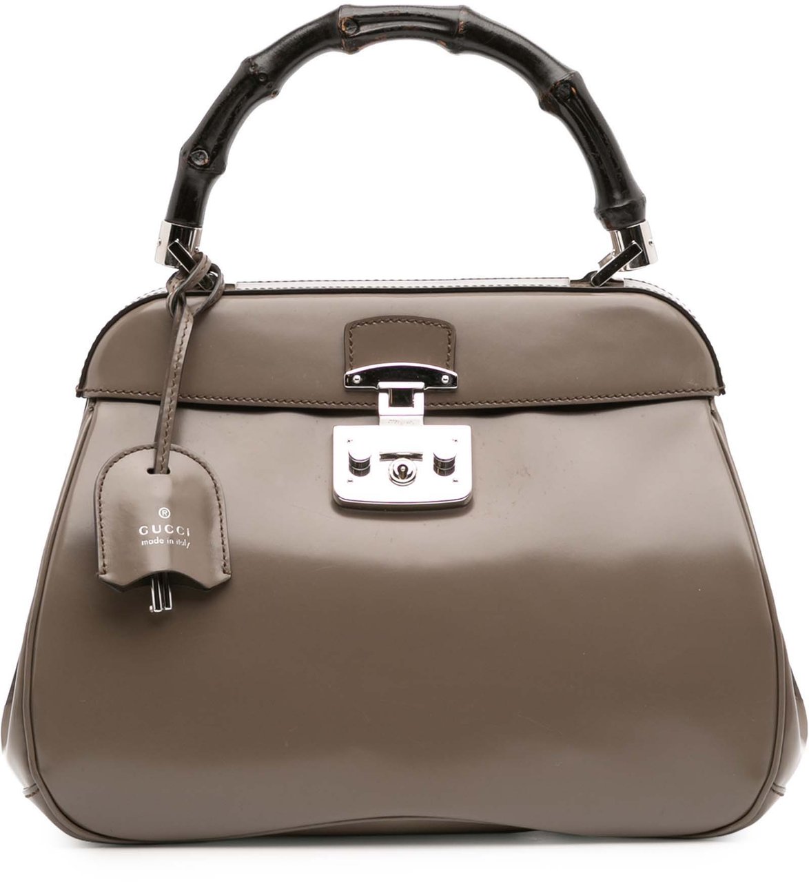 Gucci Medium Smooth Calfskin Bamboo Lady Lock Handbag Bruin