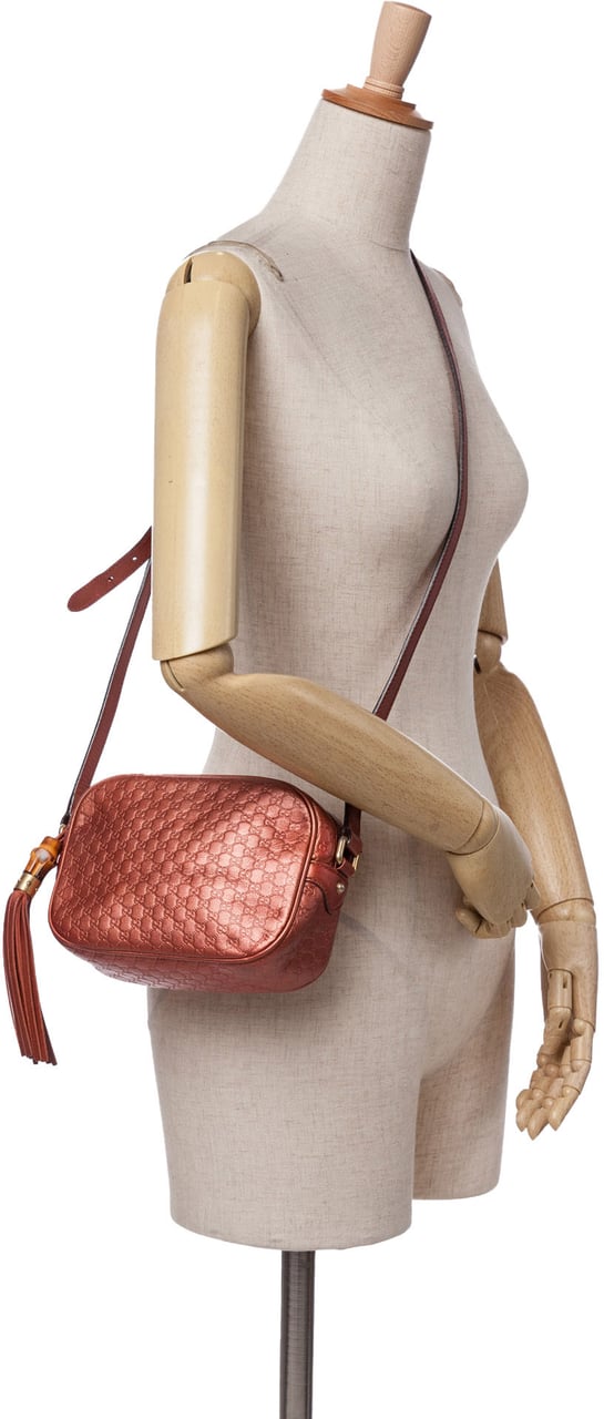 Gucci Metallic Microguccissima Sunshine Disco Camera Bag Oranje