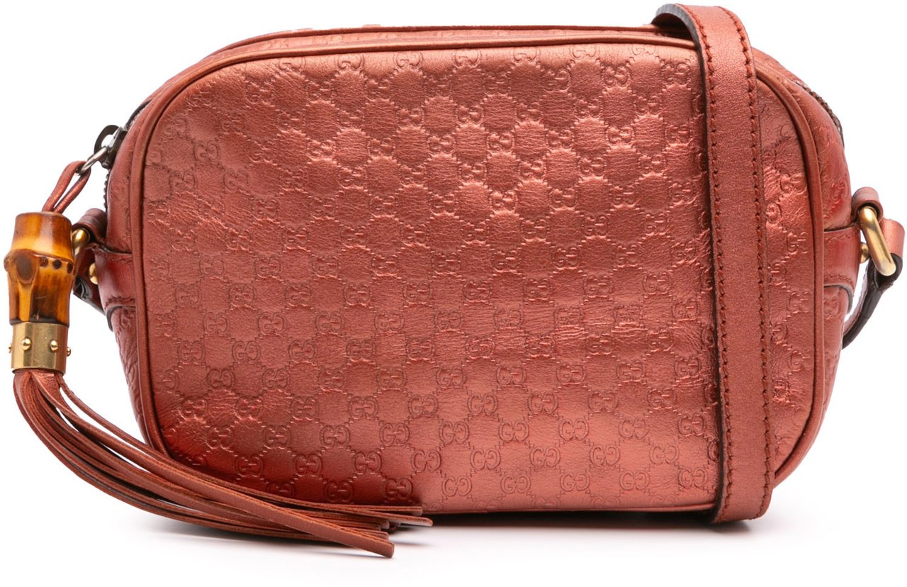 Gucci Metallic Microguccissima Sunshine Disco Camera Bag Oranje