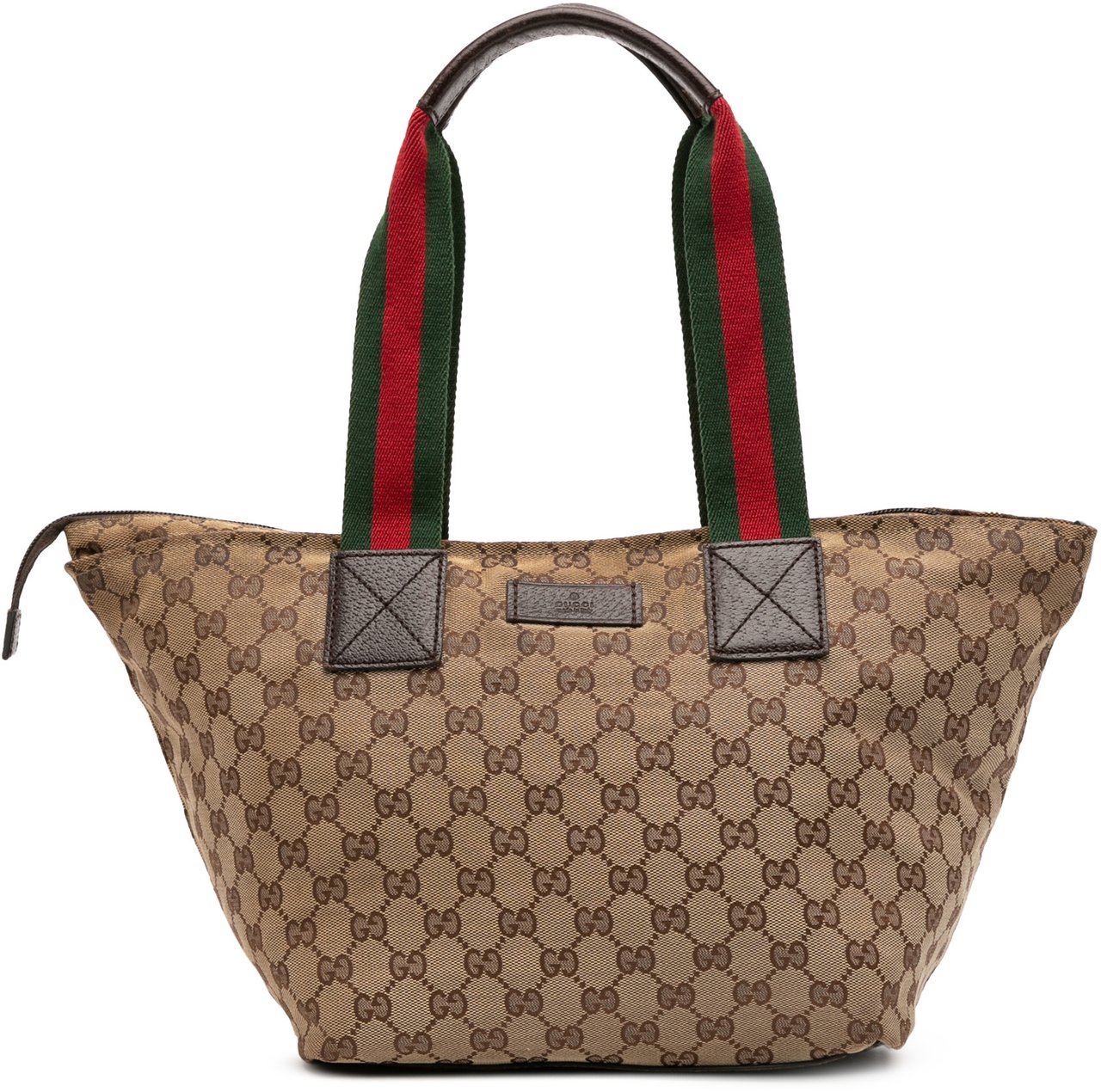 Gucci GG Canvas Web Tote Bruin