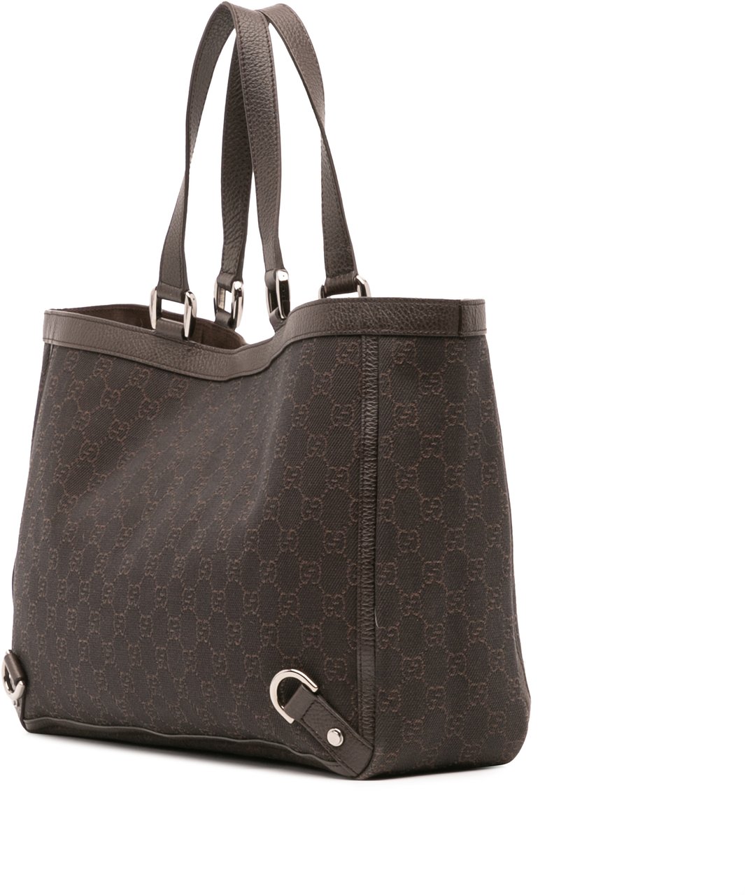 Gucci GG Denim Abbey D Ring Tote Bruin