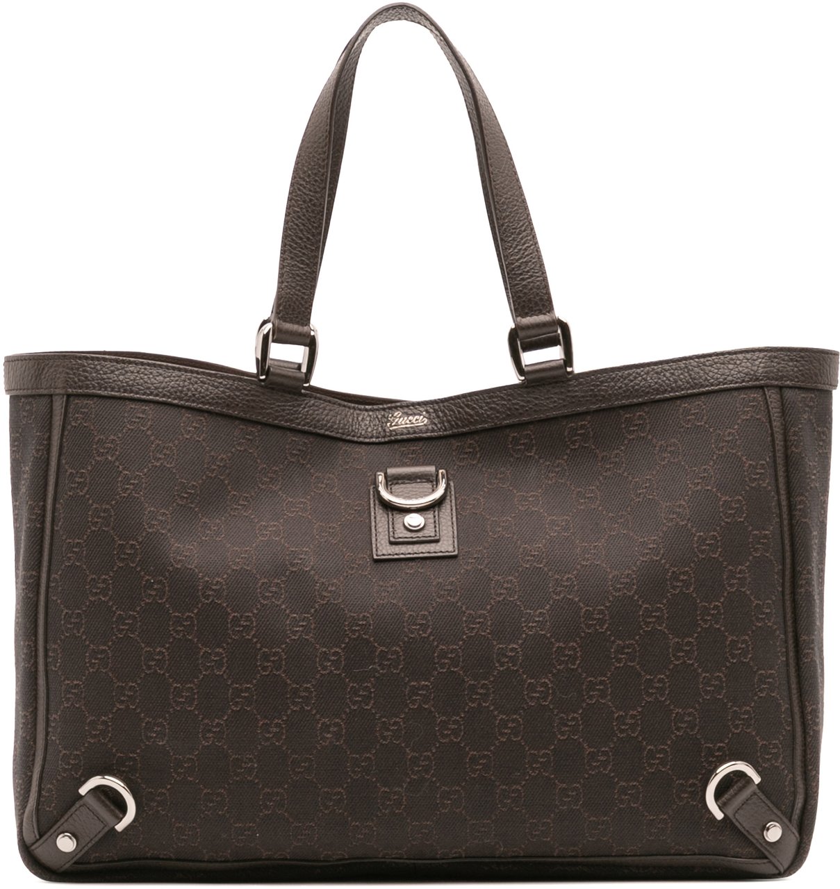 Gucci GG Denim Abbey D Ring Tote Bruin