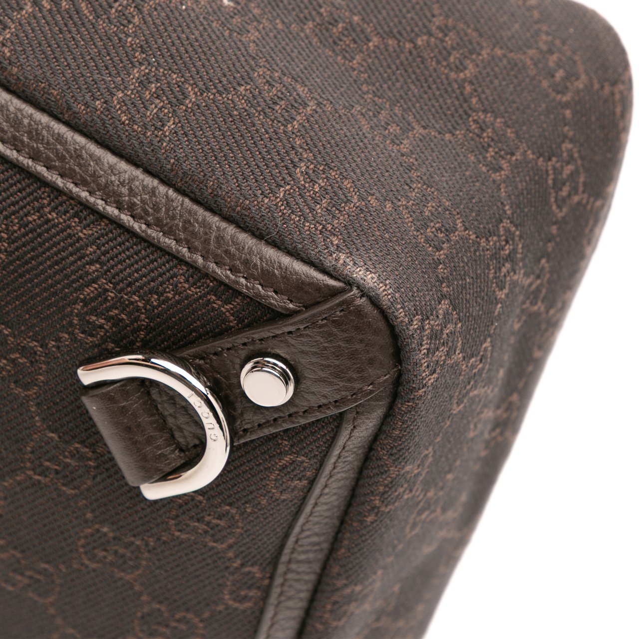 Gucci GG Denim Abbey D Ring Tote Bruin