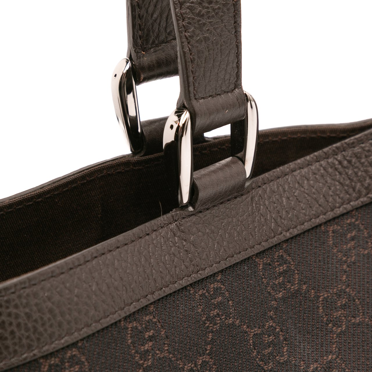 Gucci GG Denim Abbey D Ring Tote Bruin