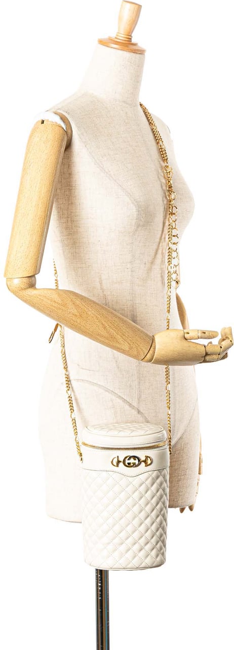 Gucci Calfskin Trapuntata Zumi Convertible Bag Wit