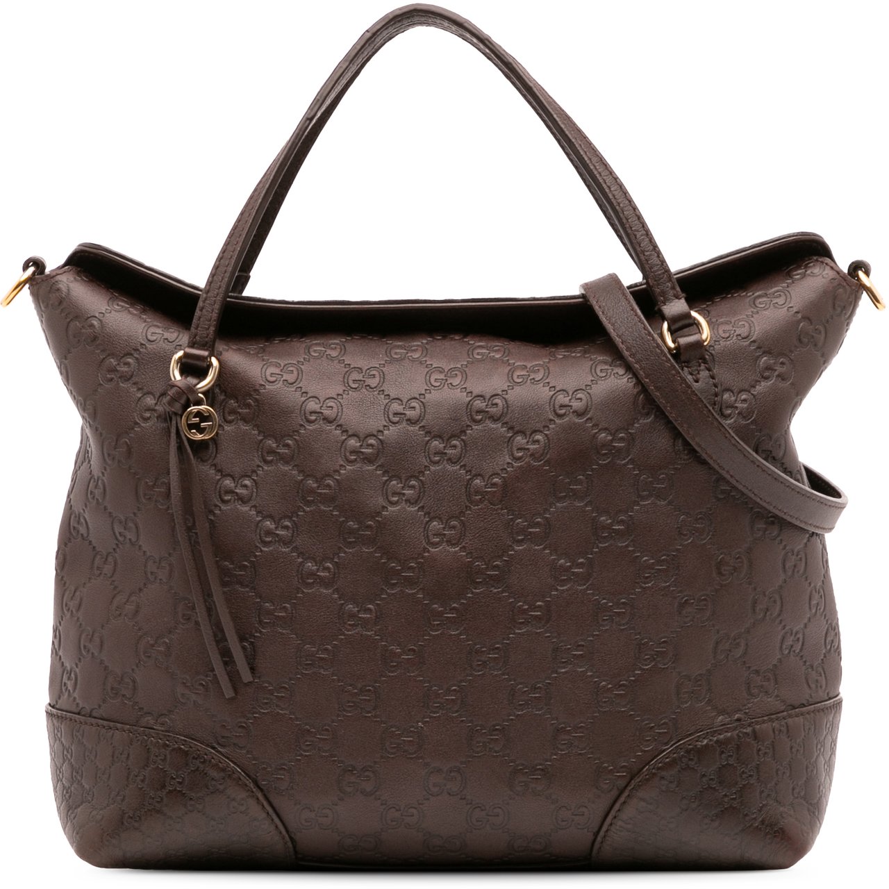 Gucci Medium Guccissima Bree Fold Over Tote Bruin