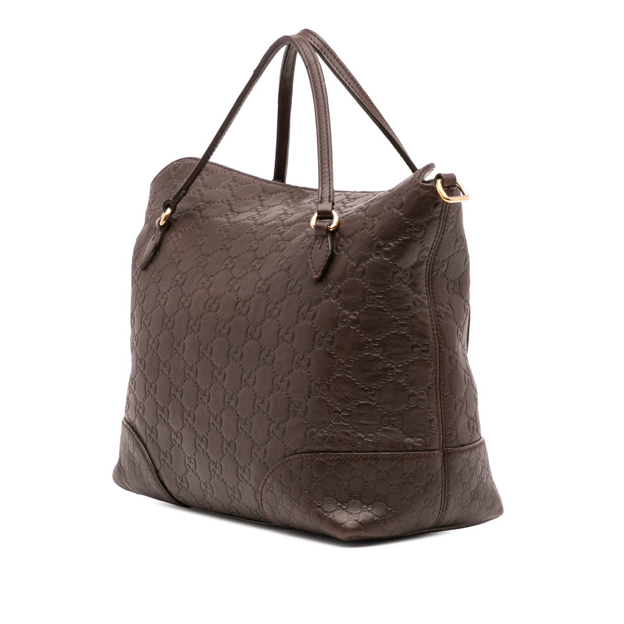 Gucci Medium Guccissima Bree Fold Over Tote Bruin