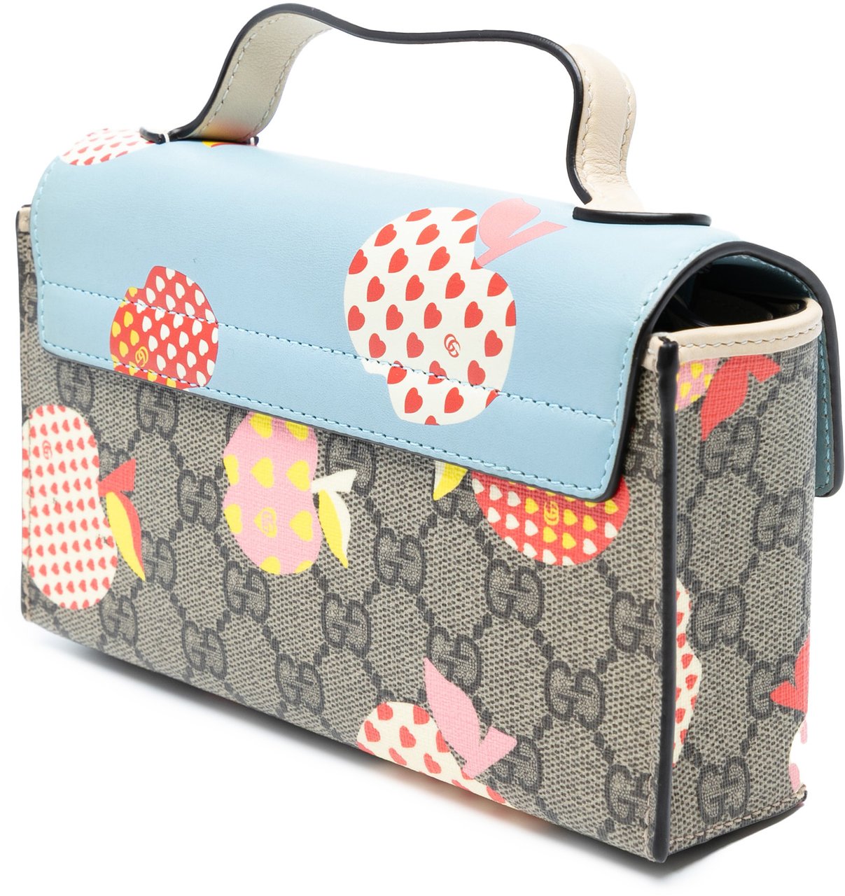 Gucci Mini GG Supreme Monogram Les Pommes Padlock Satchel Bruin