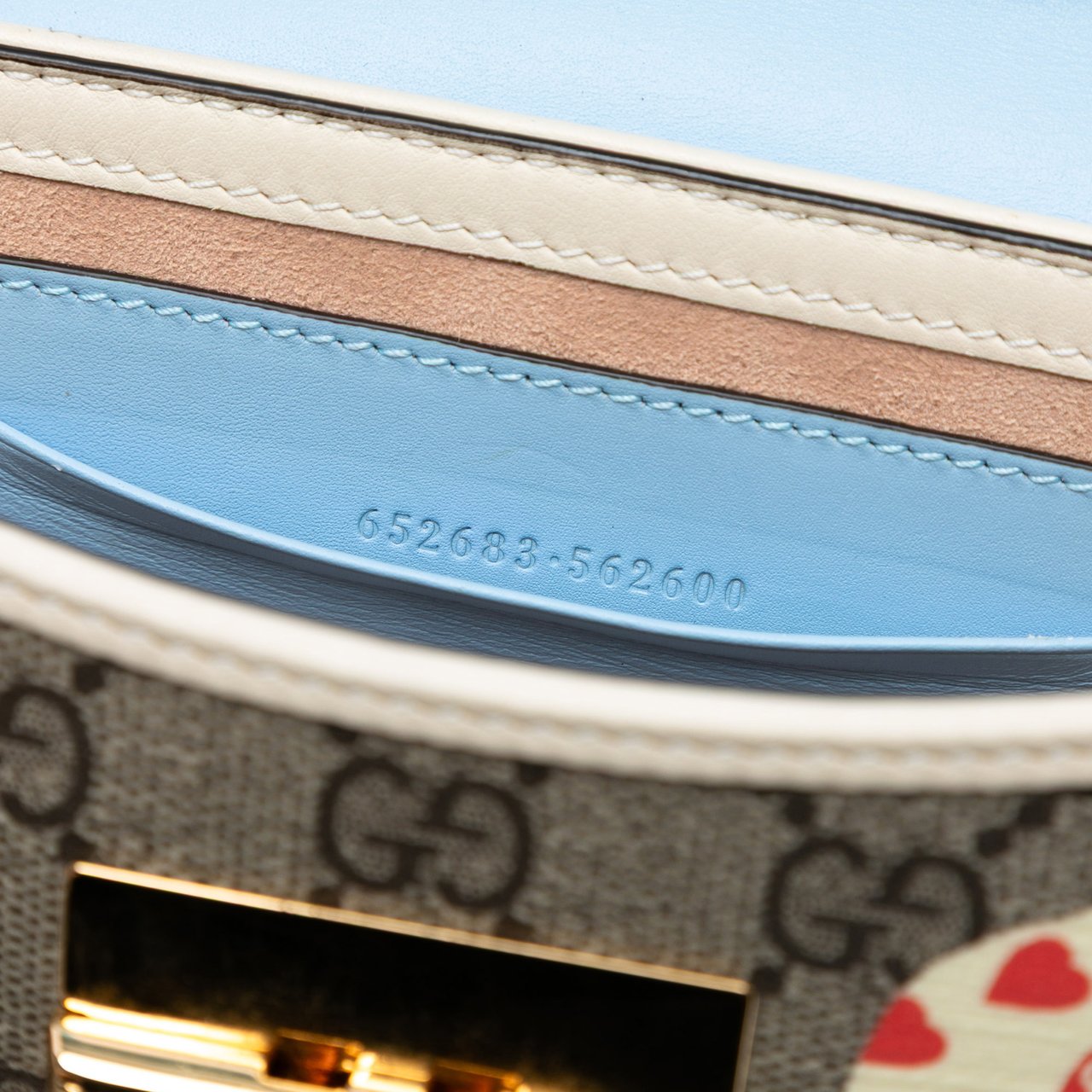 Gucci Mini GG Supreme Monogram Les Pommes Padlock Satchel Bruin