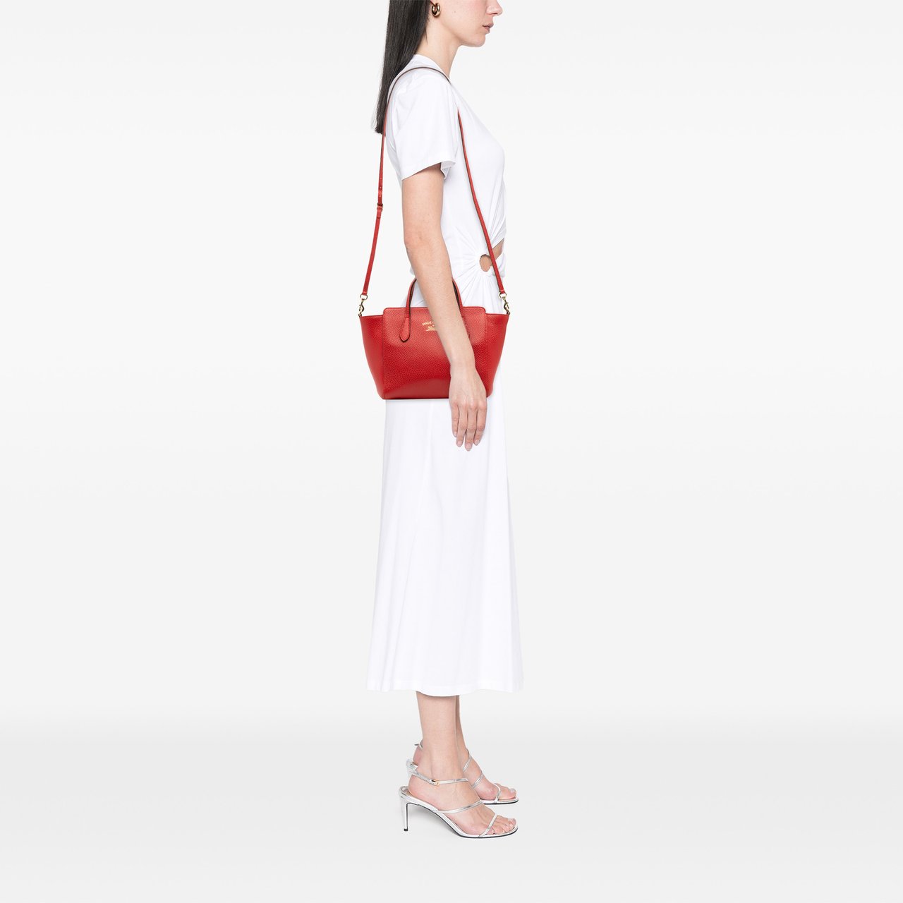 Gucci Mini Leather Swing Satchel Rood