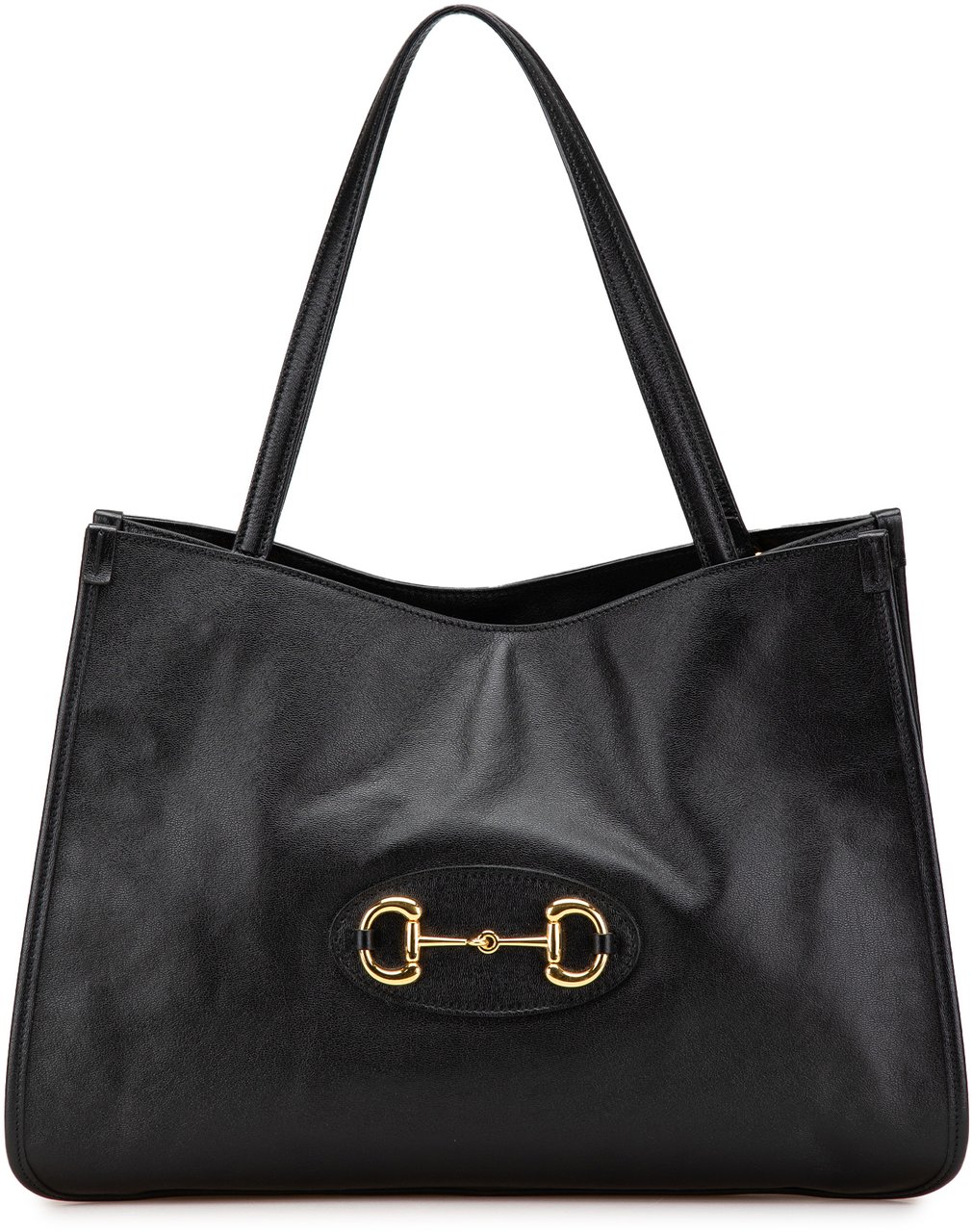Gucci Medium Leather Horsebit 1955 Tote Zwart