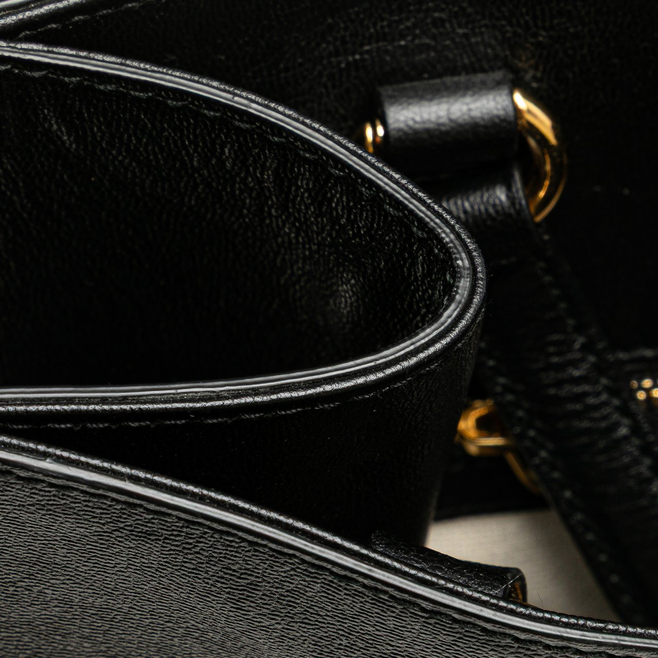 Gucci Medium Leather Horsebit 1955 Tote Zwart