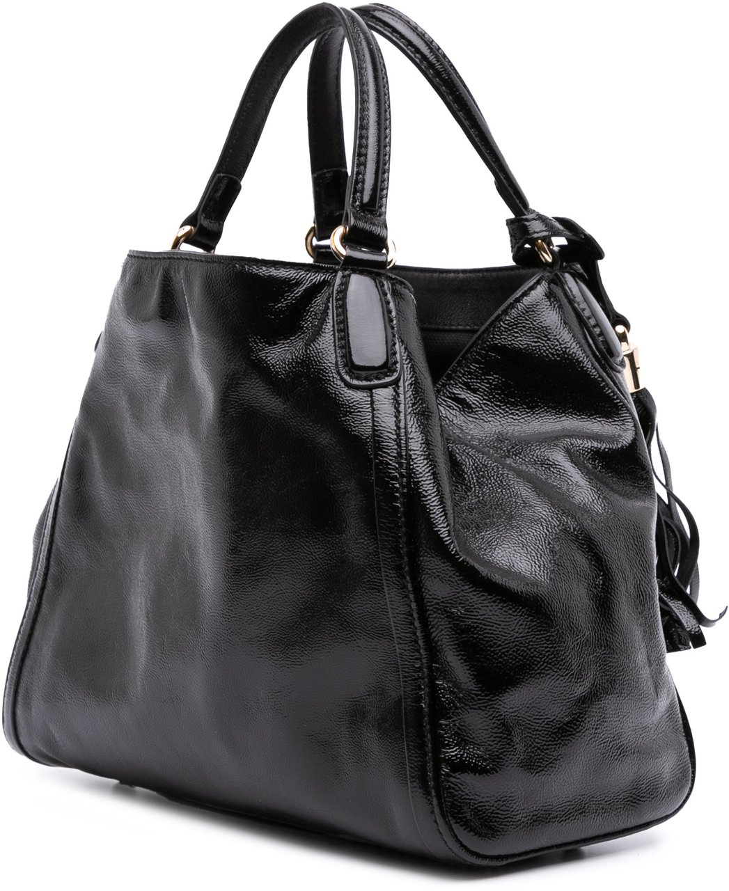 Gucci Small Patent Soho Satchel Zwart