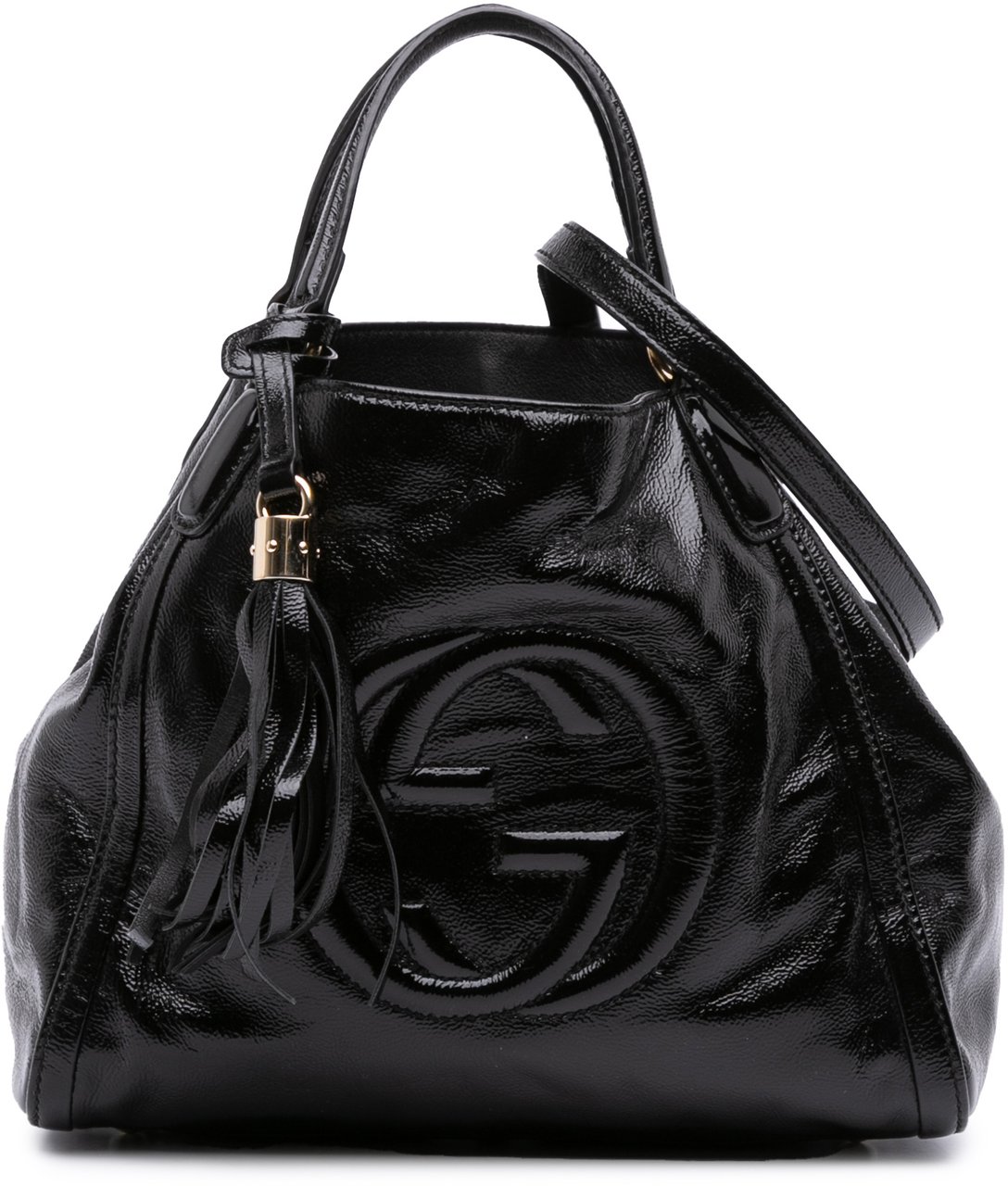 Gucci Small Patent Soho Satchel Zwart