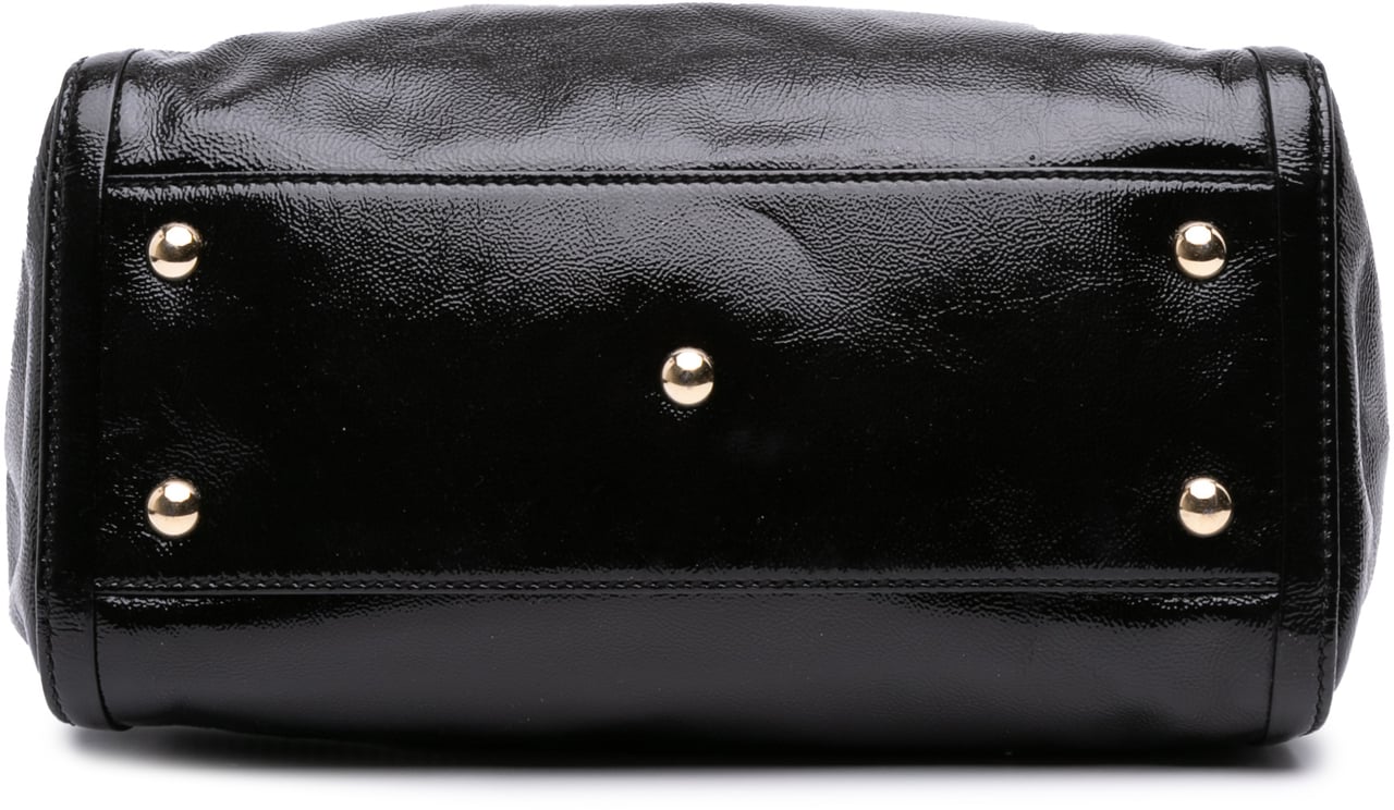 Gucci Small Patent Soho Satchel Zwart