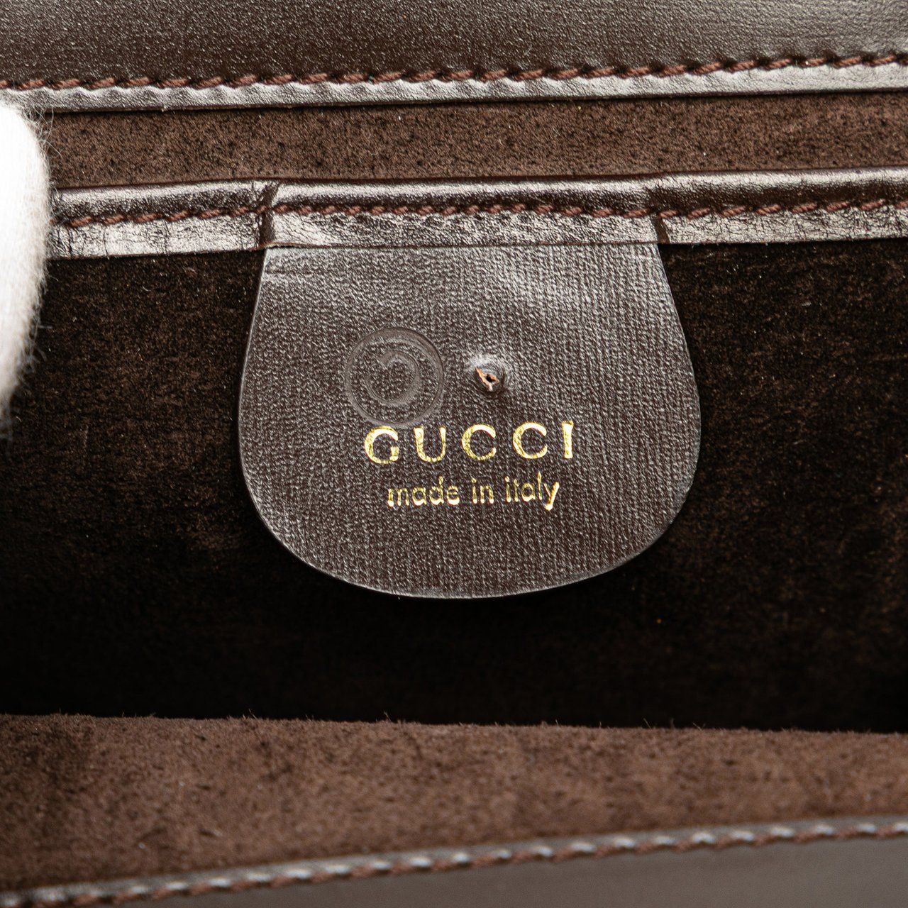 Gucci G Suede Handbag Bruin