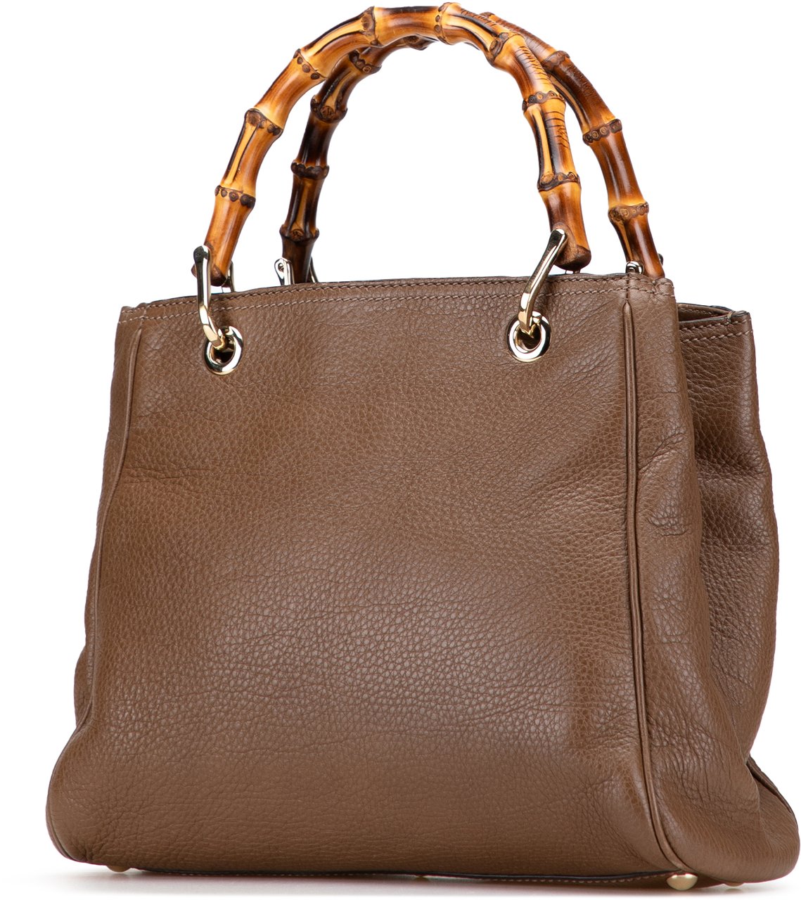 Gucci Small Calfskin Bamboo Shopper Satchel Bruin