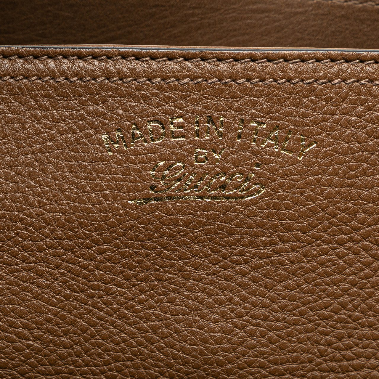 Gucci Small Calfskin Bamboo Shopper Satchel Bruin