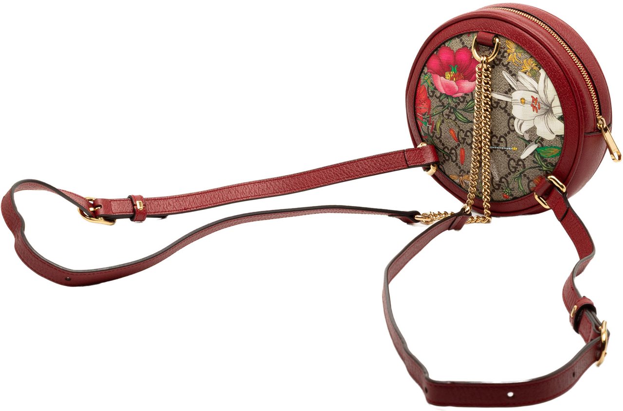 Gucci Mini GG Supreme Flora Round Ophidia Backpack Rood