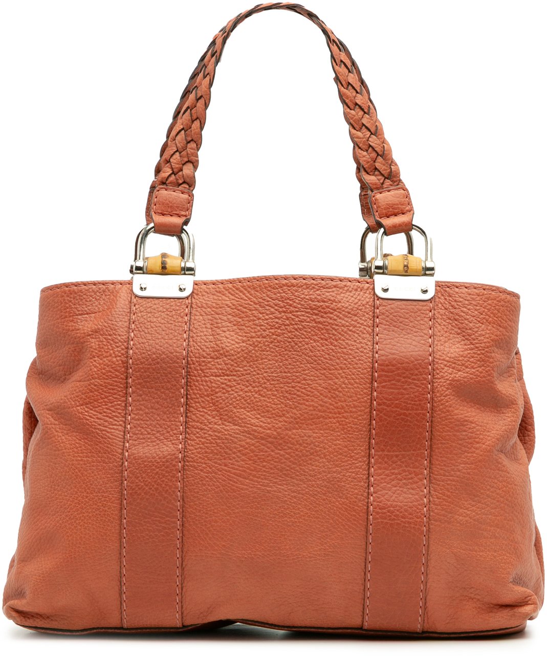 Gucci Medium Leather Bamboo Libeccio Tote Oranje