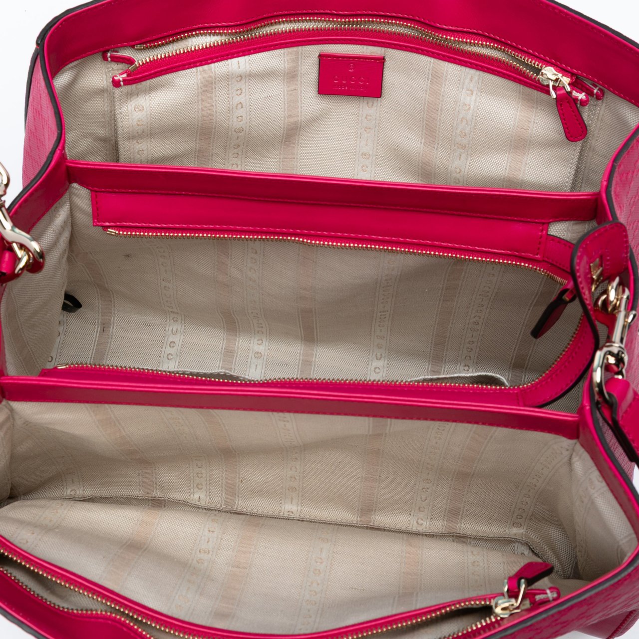 Gucci Medium Diamante Leather Hilary Lux Tote Roze