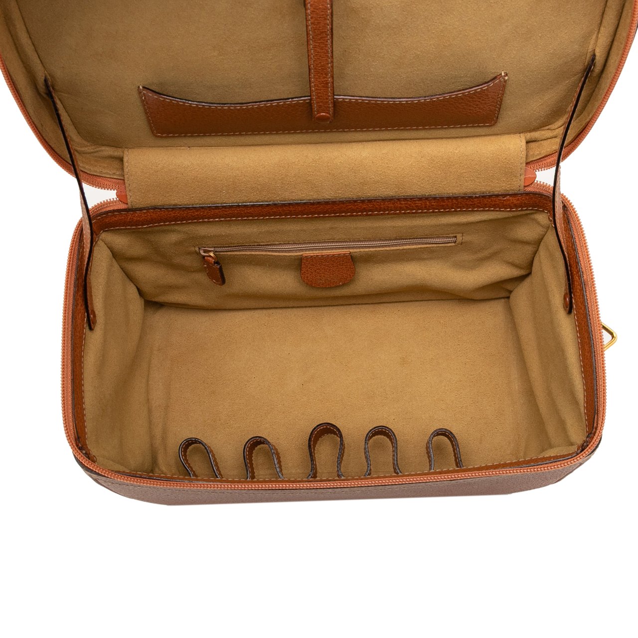 Gucci Leather Bamboo Vanity Bag Bruin