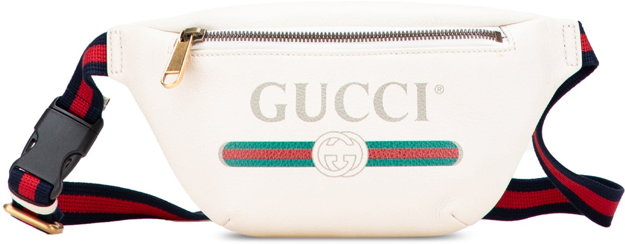 Gucci Leather Logo Belt Bag Wit