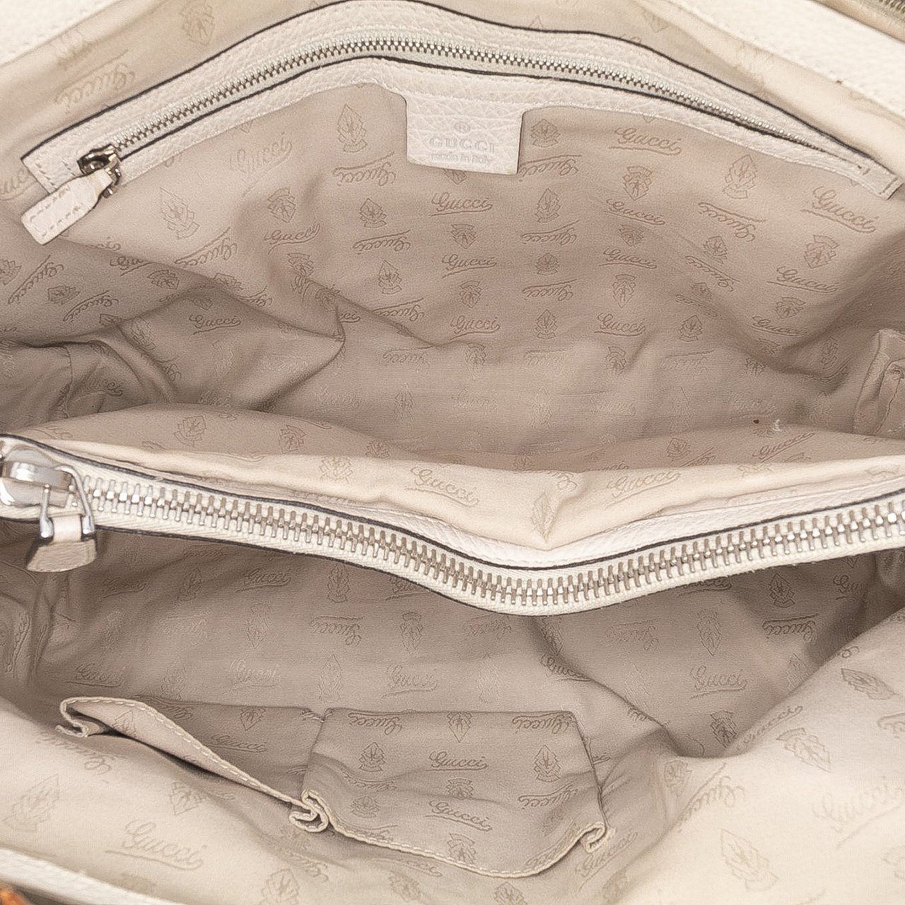 Gucci Medium GG Canvas Bamboo Libeccio Tote Bruin