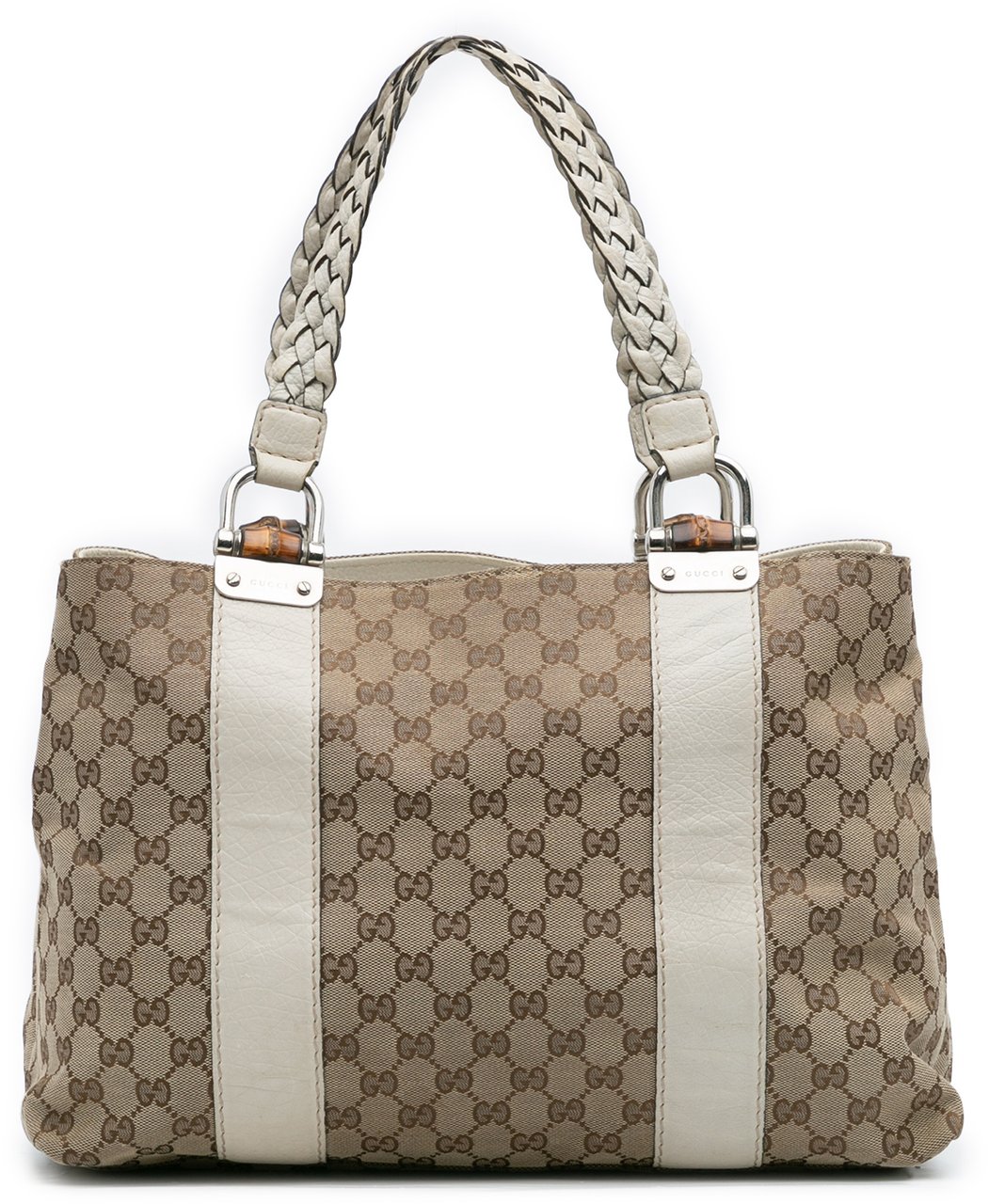 Gucci Medium GG Canvas Bamboo Libeccio Tote Bruin