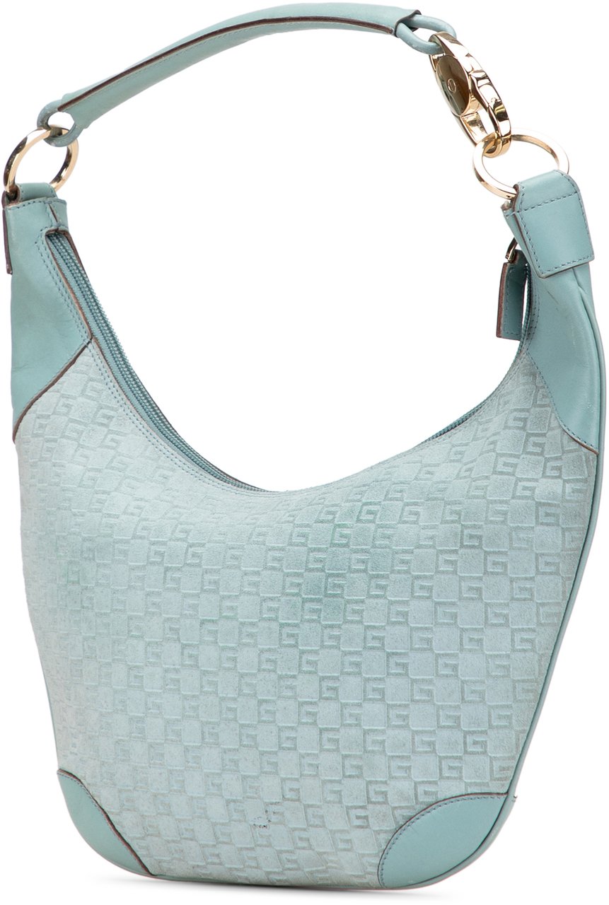 Gucci G Square Suede Hobo Blauw