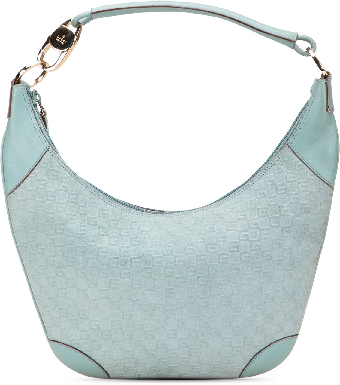 Gucci G Square Suede Hobo Blauw