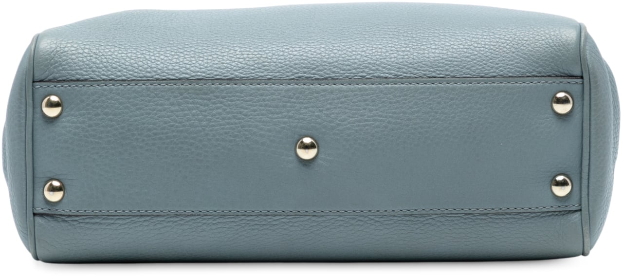 Gucci Small Calfskin Bamboo Shopper Satchel Blauw