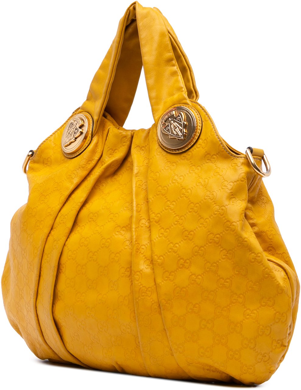 Gucci Large Guccissima Hysteria Satchel Geel