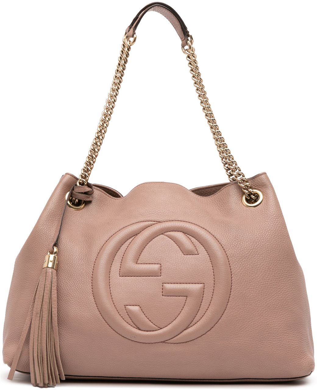 Gucci Medium Leather Soho Chain Tote Roze
