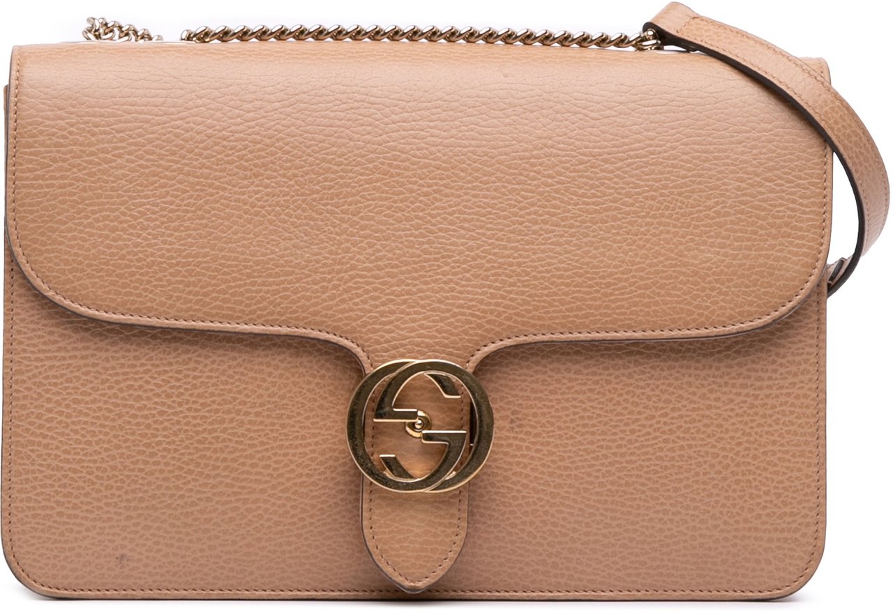 Gucci Medium Dollar Calfskin Interlocking G Crossbody Bruin