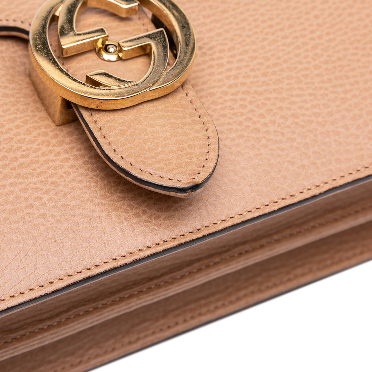 Gucci Medium Dollar Calfskin Interlocking G Crossbody Bruin