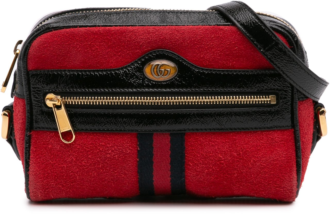 Gucci Mini Suede Ophidia Crossbody Rood
