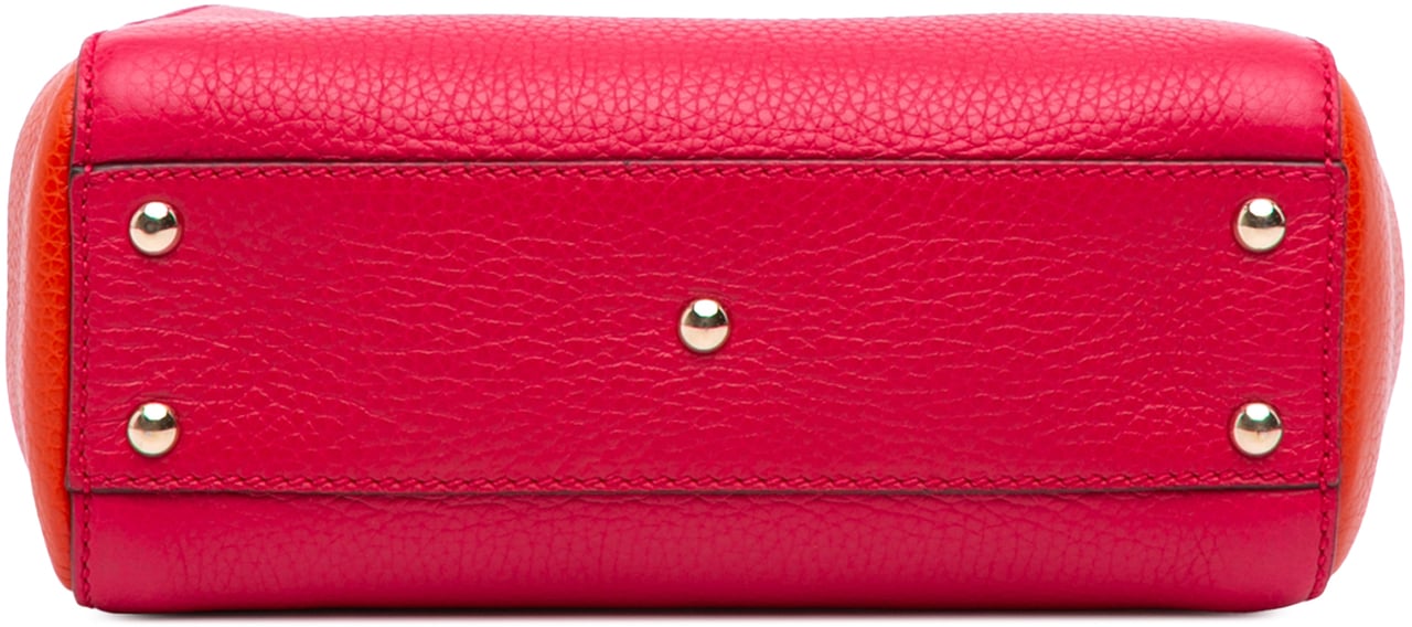 Gucci Small Bicolor Calfskin Bamboo Shopper Satchel Rood
