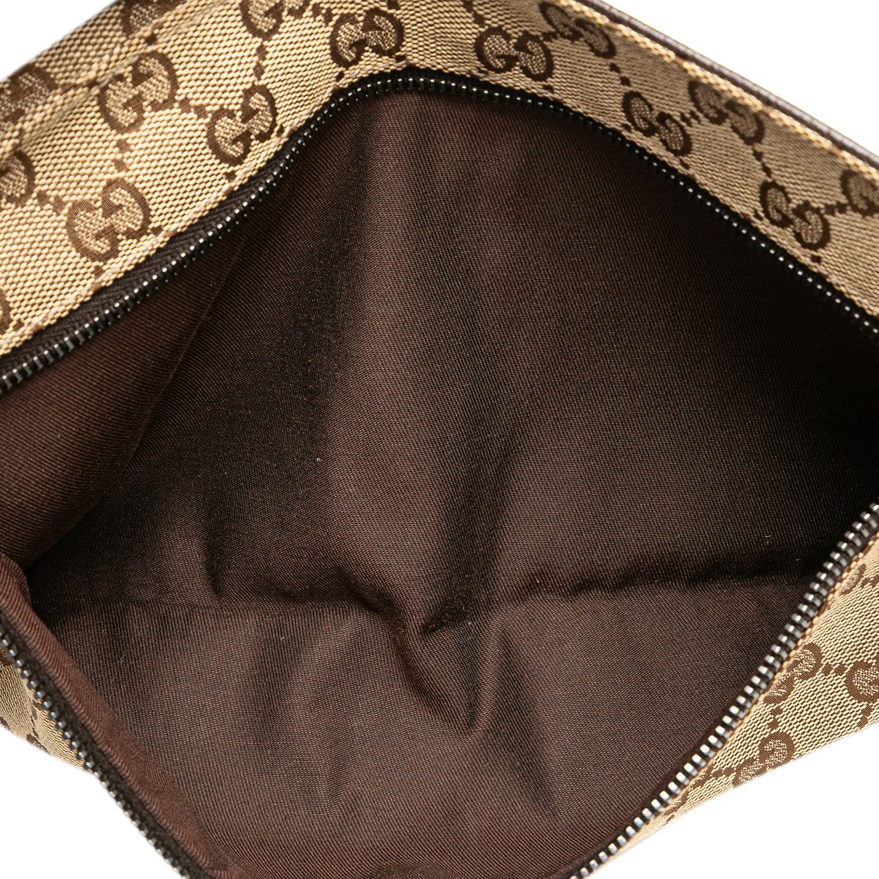 Gucci GG Canvas Web Double Pocket Belt Bag Bruin